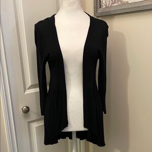 Susina Black Open-Front Cardigan EUC 3/4  Sleeves Large